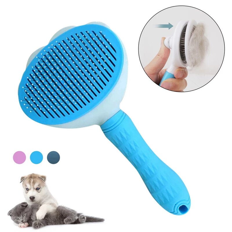 Depets Self Cleaning Slicker Brush, Dog Cat Bunny Pet Grooming Shedding  Brush - Easy to Remove Loose Undercoat, Pet Massaging Tool Suitable for  Pets
