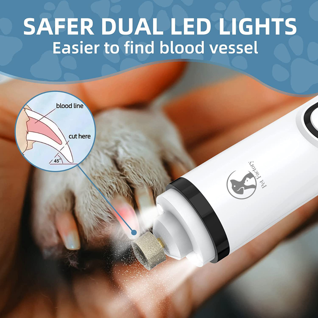 Pet Nail Grinder with 2 LED Lights Upgraded 3 Speed Electric Cordless
