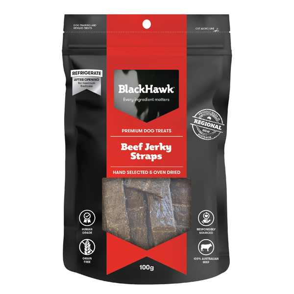 Black Hawk Beef Jerky Straps Dog Treats
