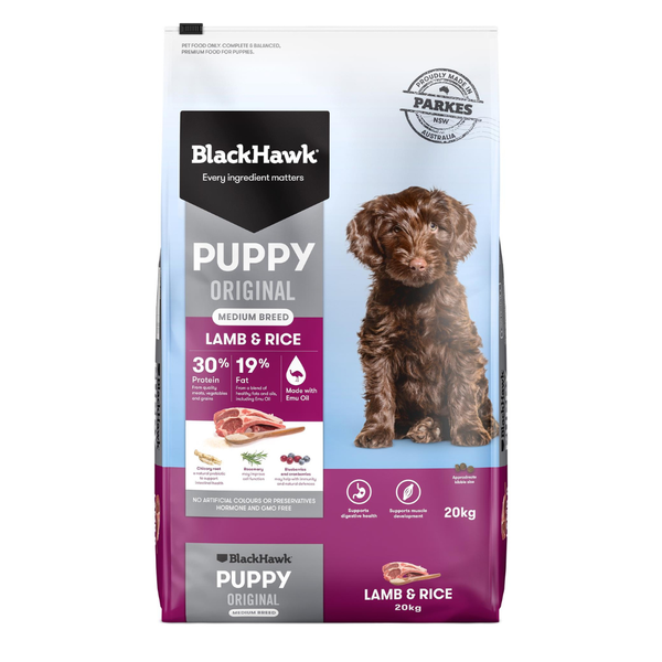 Black Hawk Original Medium Breed Puppy Lamb & Rice Dry Dog Food