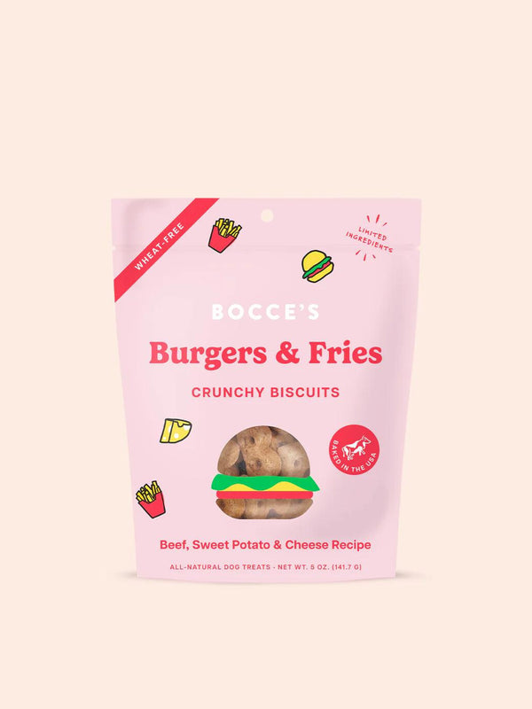 Bocce's Burgers & Fries Crunchy Biscuits Dog Treats