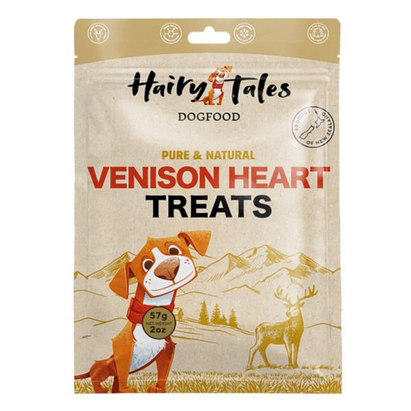Hairy Tales Venison Hearts Freeze Dried Dog Treats