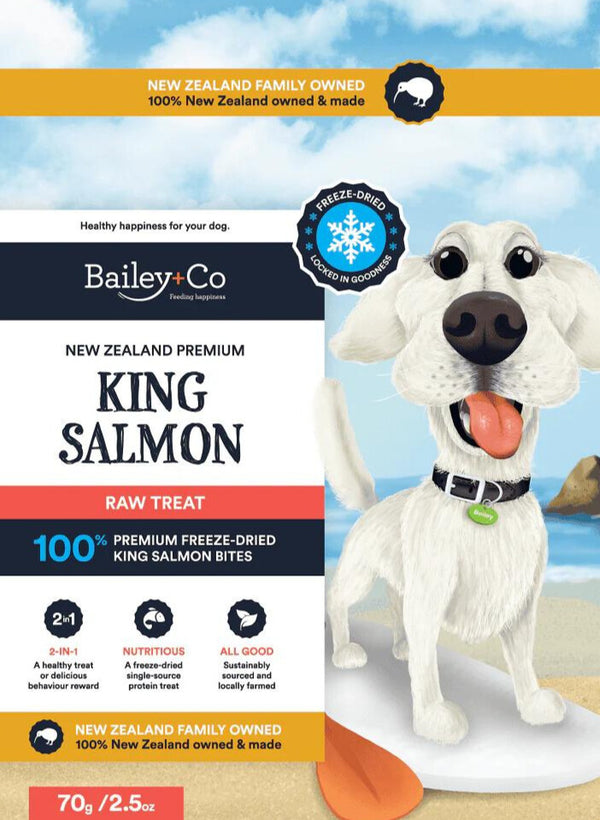 Bailey+Co King Salmon Freeze Dried NZ Premium Raw Dog Treats