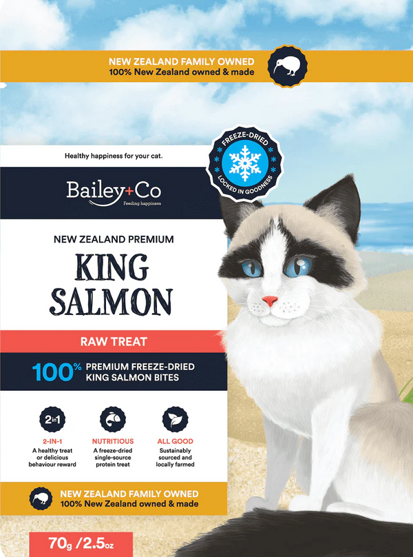 Bailey+Co King Salmon Freeze Dried NZ Premium Raw Cat Treats