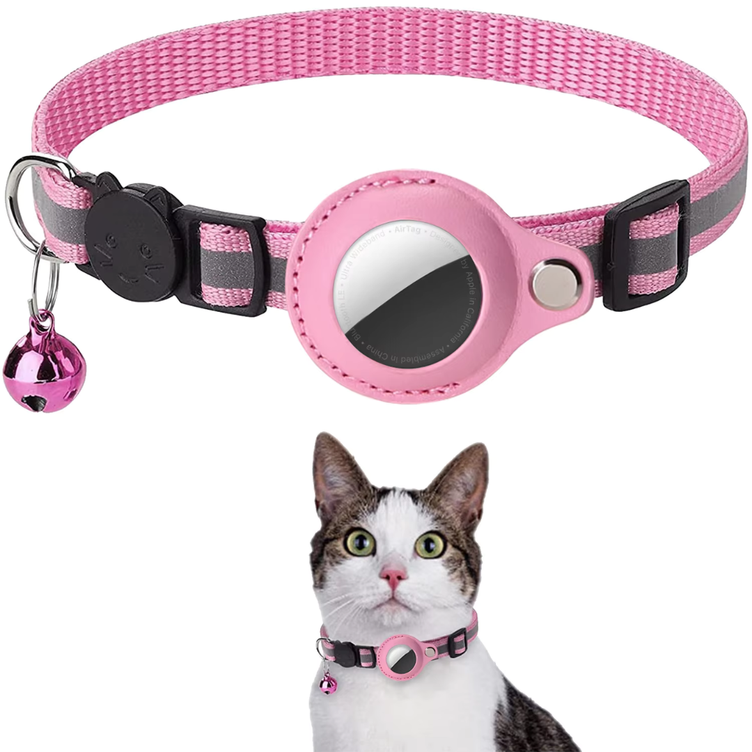 Reflective Cat Collar with AirTag Holder, Bell & Charms – Breakaway Ny ... Reflective Cat Collar with AirTag Holder, Bell & Charms – Breakaway Ny ...
