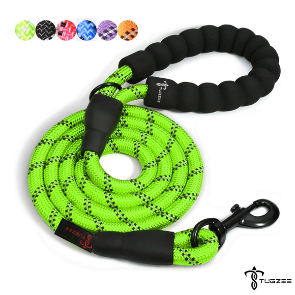 TUGZEE Dog Leash with Comfortable Padded Handle Reflective - Strong & Durable for Small Medium and Large Dogs