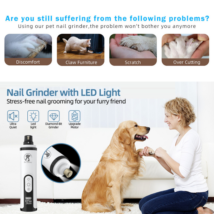 Pet nail sales grinder with light