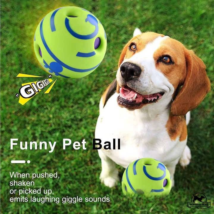 Whimsy Wag Giggle Glow Ball Interactive Dog Toy Pet Factory New